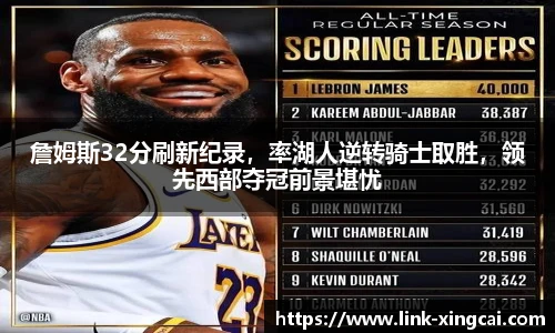 詹姆斯32分刷新纪录，率湖人逆转骑士取胜，领先西部夺冠前景堪忧