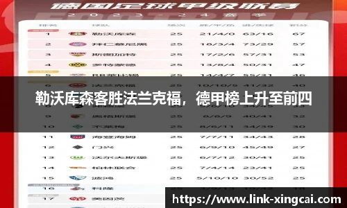 勒沃库森客胜法兰克福，德甲榜上升至前四